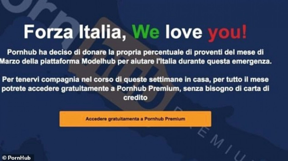 Pornhub tiene una buena noticia para los italianos