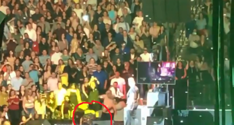 Luis Miguel consuela con beso a fan que cae en su concierto