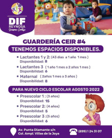 Ofre DIF Reynosa cupo en guardería CEIR 4