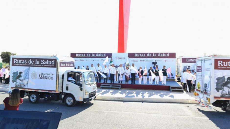 Da Américo banderazo histórico a las Rutas de la Salud en Tamaulipas; garantizan abasto de medicamentos