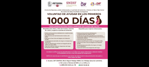 Cuenta DIF-Reynosa con espacios en el programa “Voluntad de Ayudar en los Primeros 1000 Días”