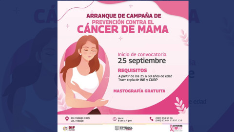 Inicia DIF Reynosa Campaña de Prevención Contra el Cáncer de Mama