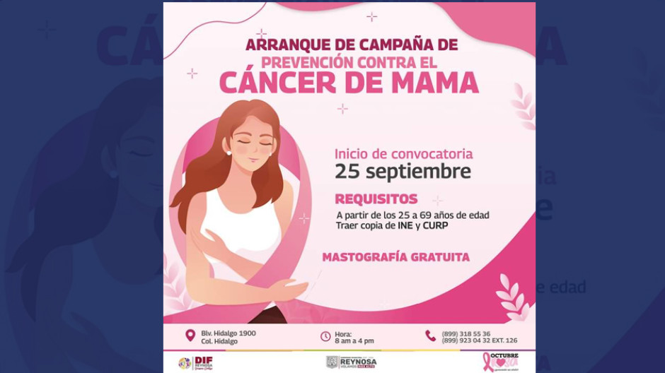 Inicia DIF Reynosa Campaña de Prevención Contra el Cáncer de Mama