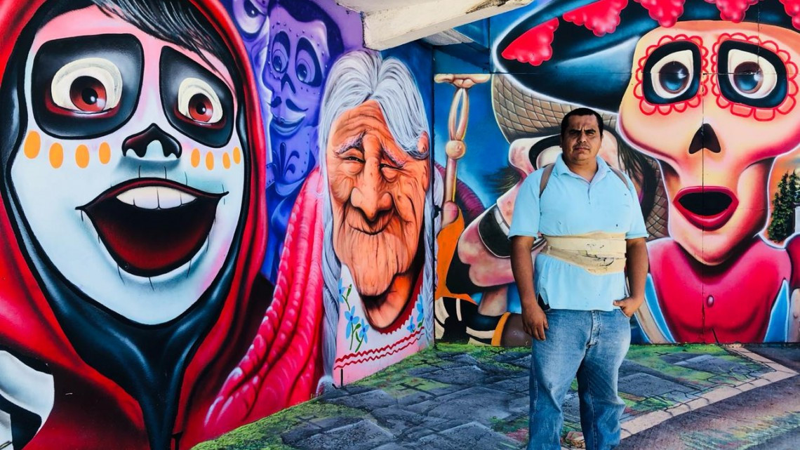 Pintan mural de la película de Coco en Matamoros