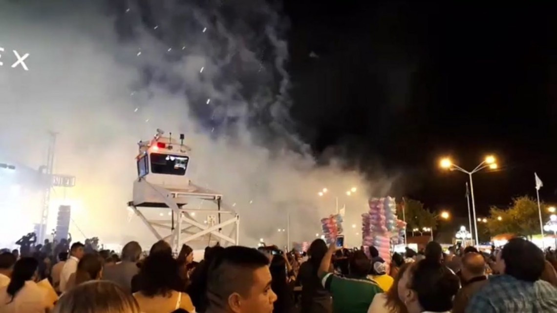 Pirotecnia falla en Expomex y quema a algunos asistentes