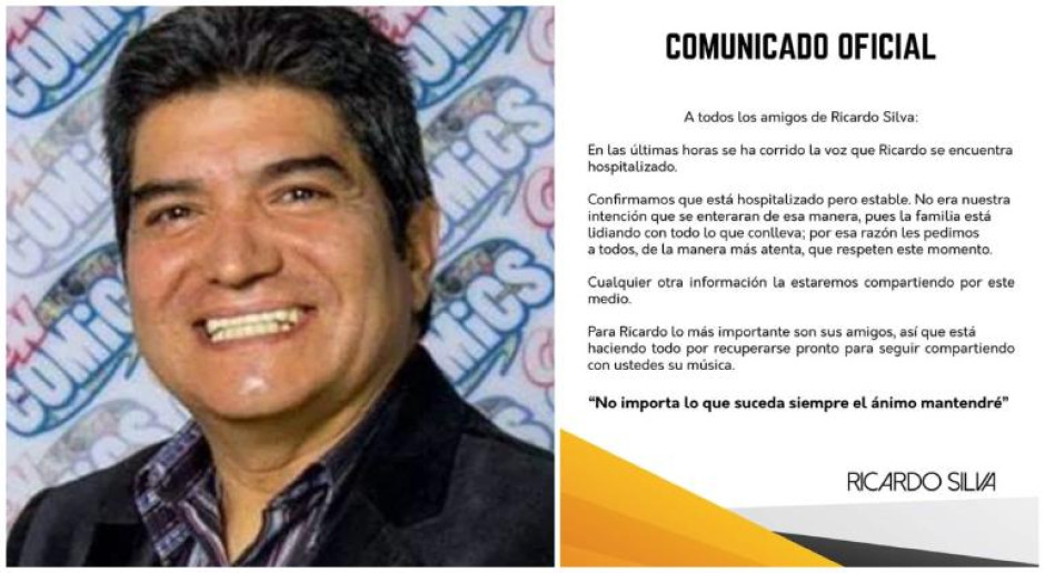 Ricardo Silva, voz de la canción de ‘Dragon Ball’ es hospitalizado por Coronavirus
