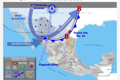Alerta Protección Civil por fuertes vientos y frente frío
