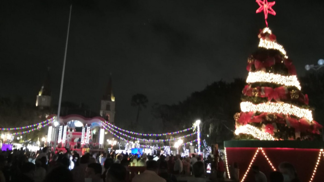 Alcalde Mario López realiza encendido del Pino