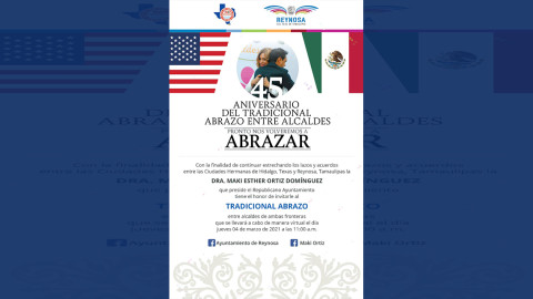 Conmemoran Alcaldes fronterizos Abrazo Binacional número 45