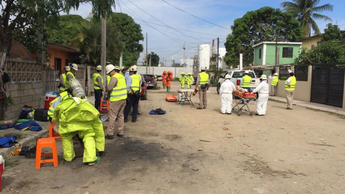 Realizan simulacro con la industria y vecinos aledaños a la empresa