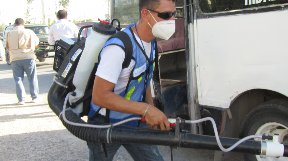 Realiza Tamaulipas desinfección de transporte público y particular para prevenir contagios de COVID-19