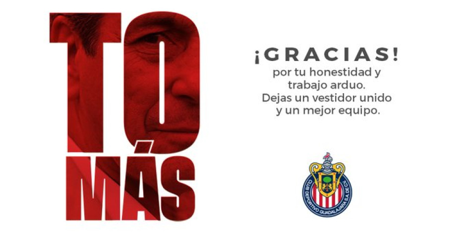 Chivas anuncia la salida de Tomás Boy