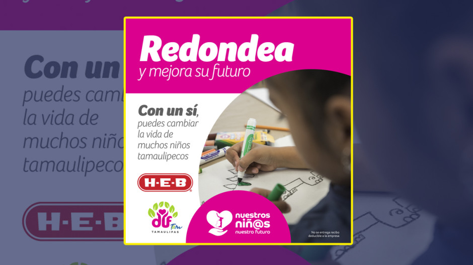 DIF Tamaulipas invita al redondeo en apoyo a los niños