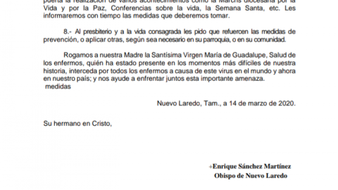 A toda la Diócesis de Nuevo Laredo: