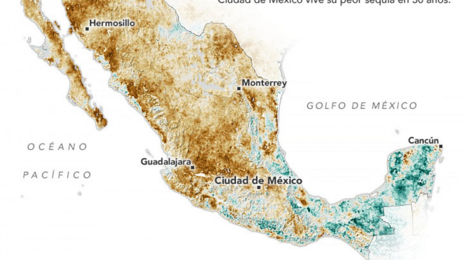 NASA advierte que México vive la peor sequía en décadas 