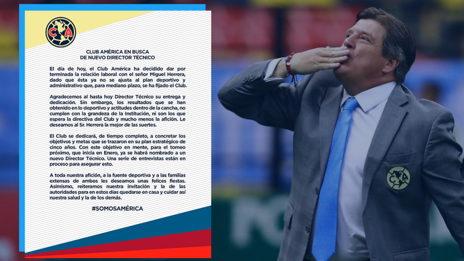 Miguel Herrera deja de ser DT del América 