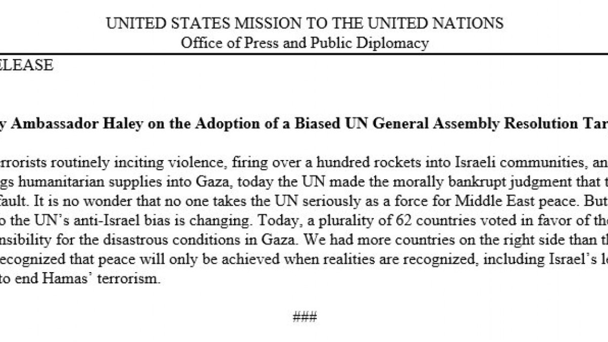 ONU aprueba una resolución de condena a Israel por su "fuerza excesiva" en Gaza