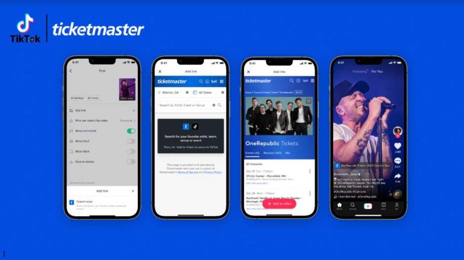 TikTok y Ticketmaster se asocian para venta de boletos