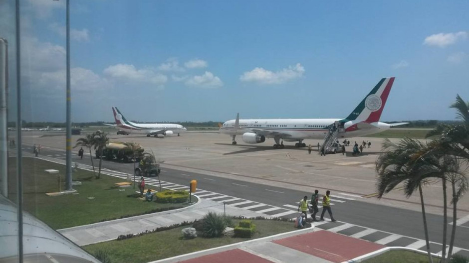 Hacen escala técnica aviones presidenciales en Aeropuerto de Tampico