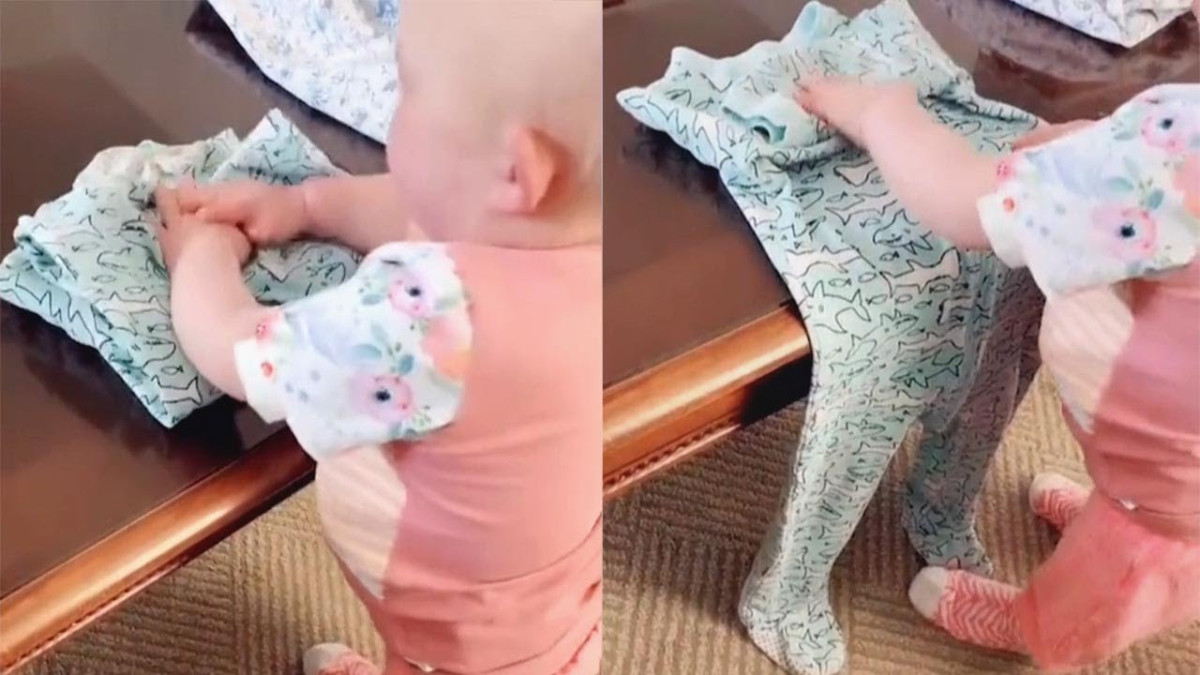  Niña muestra como dobla su ropa y se viraliza en redes 
