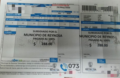 Condona Municipio agua potable de abril a familias reynosenses 