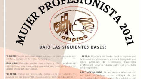 Premiarán a la Mujer Profesionista del 2021