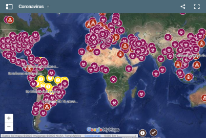 Google Maps presenta mapa interactivo para ver caso confirmados de coronavirus