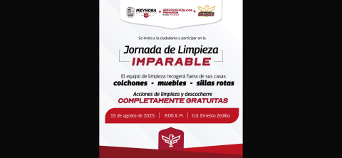 Celebrará Municipio Jornada de Limpieza Imparable en la colonia Ernesto Zedillo