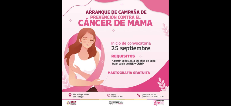 Inicia DIF Reynosa mes rosa