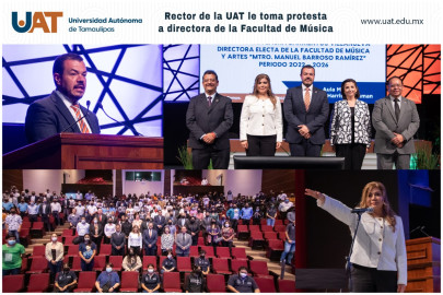 Rector de la UAT toma protesta a la Directora de la Facultad de Música 