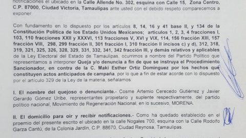 Morena denuncia actos anticipados de Maki Ortiz