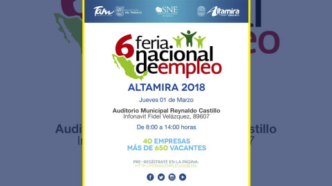 Realizan 6ta Feria Nacional de empleo