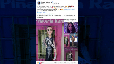 Piñatería Ramírez crea “Miss Maléfica” en honor a Lupita Jones 