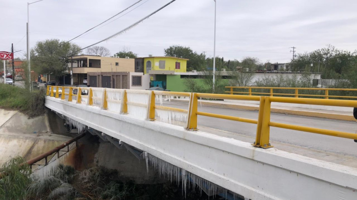 Sorprende puente congelado en Reynosa