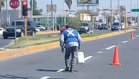 Pinta Municipio separación de carriles en vialidades principales 