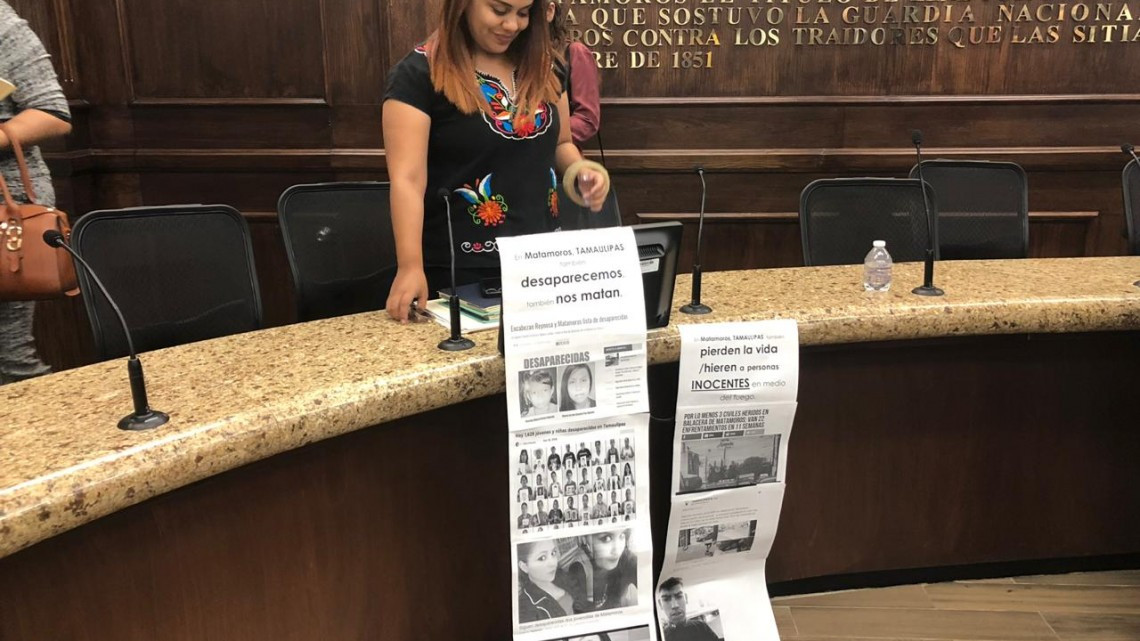 Protesta regidora en plena sesión de cabildo en Matamoros