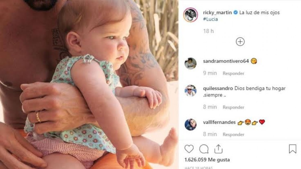 Ricky Martin muestra por primera vez la cara de su hija Lucía