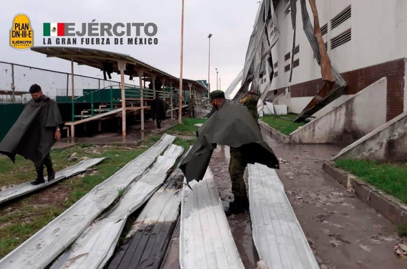 Trabajan Ejército Mexicano y Municipio en auxilio de damnificados 