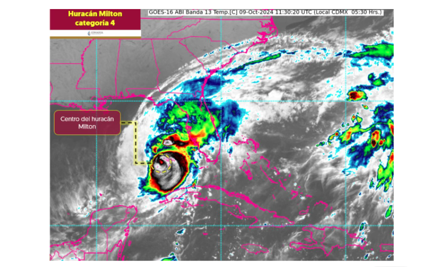 Huracán 'Milton' se aleja de Yucatán como categoría 4