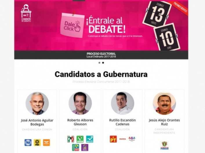 Listo debata entre aspirantes a gobernador en Chiapas