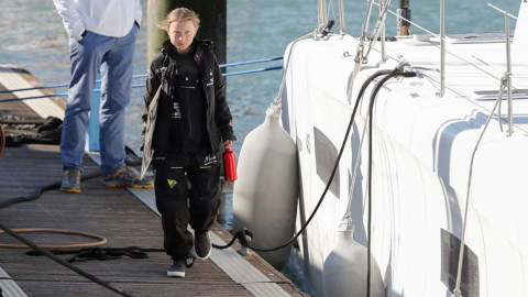 Llega Greta Thunberg a Lisboa para COP25 en Madrid