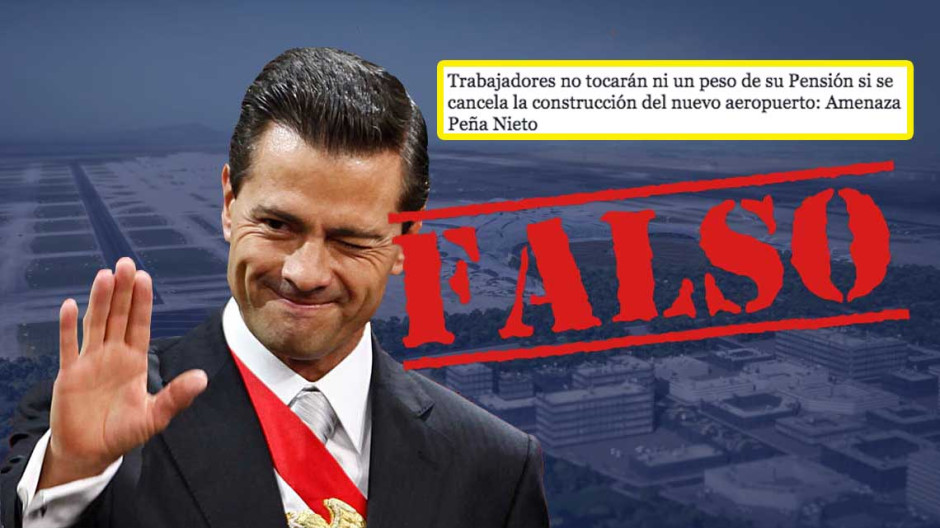 EPN no aseguró pérdida de pensión con cancelación del aeropuerto