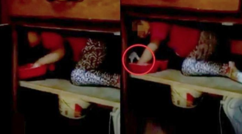 ¡De miedo! Mano jala a niña mientras juega en alacena