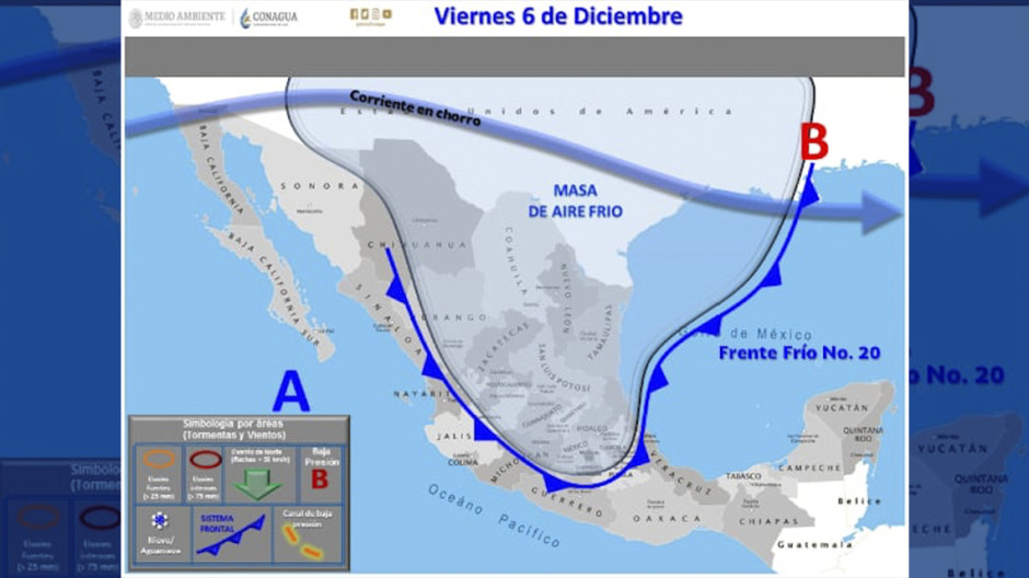 Anuncia Protección Civil descenso de temperaturas por llegada de frentes fríos 20 y 21