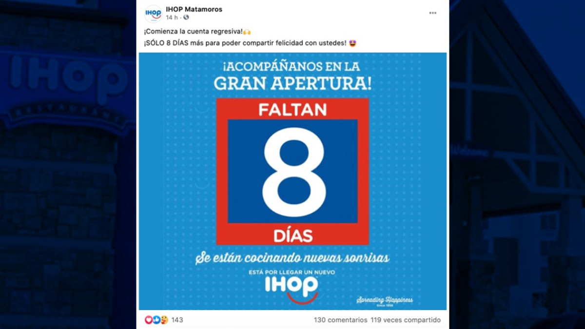 IHOP Matamoros abrirá en ocho días