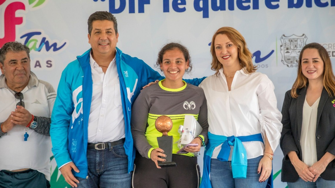 Gobernador del Estado y Presidenta del DIF Tamaulipas Premian a ganadores del Torneo de Futbol “DIF Te Quiere Bien”