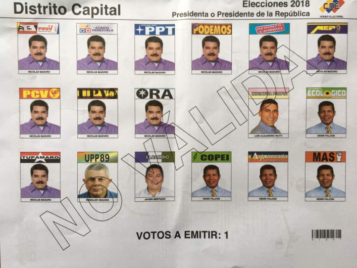 Nicolás Maduro aparece 10 veces en boletas electorales de Venezuela