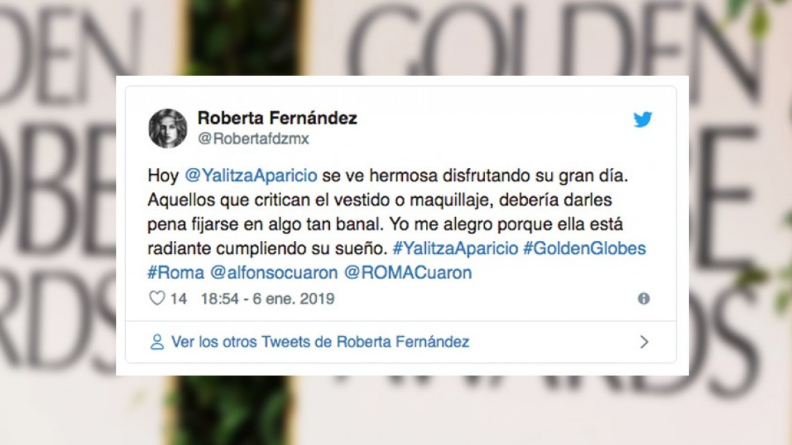 Yalitza Aparicio recibe duras críticas por su vestido en los Golden Globes