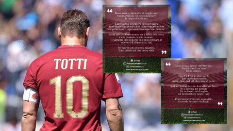 Francesco Totti anuncia su último partido con la Roma