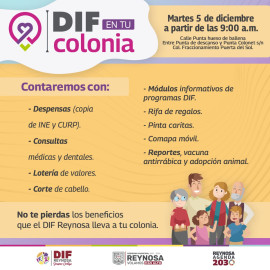 Llegará DIF en Tu Colonia a Puerta del Sol